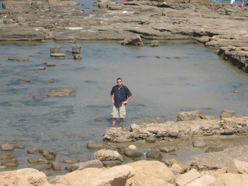 Galyn Wiemers in Herod's Palace Pool in Caesarea