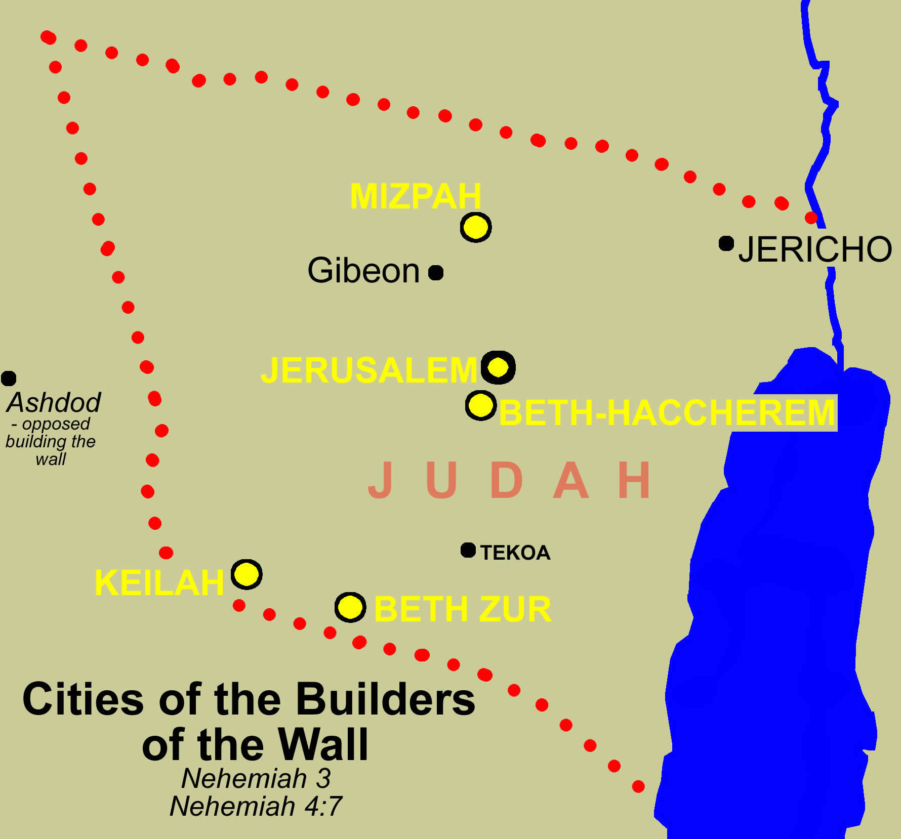 254K3 Nehemiah 3 4 7 cities of the builders of the wall Nehemiah