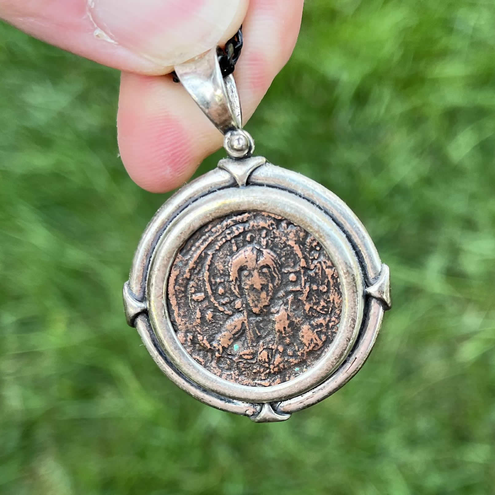 900 AD Byzasntine Bronze Coin Face of Christ Obverse