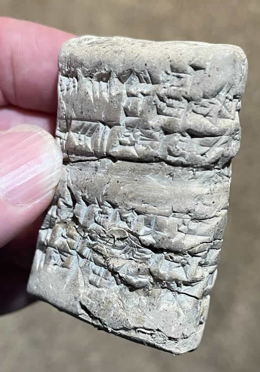 2500 1000 BC ceramic Cuneiform tablet Mesopotamian angle view side with text 3 FULL