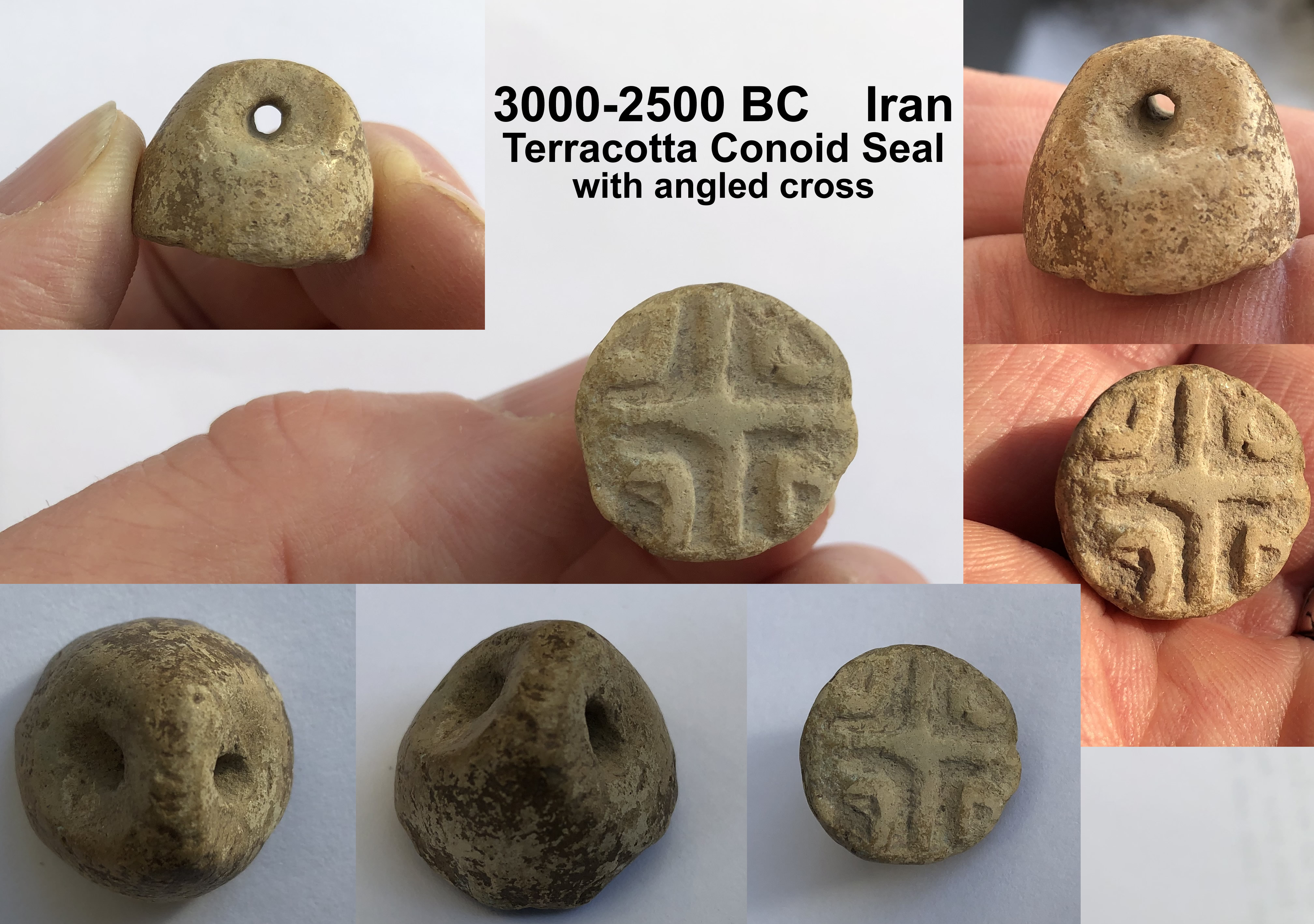 3000 2500 BC Ceramic Stamp Seal with Cross or X collection of photos